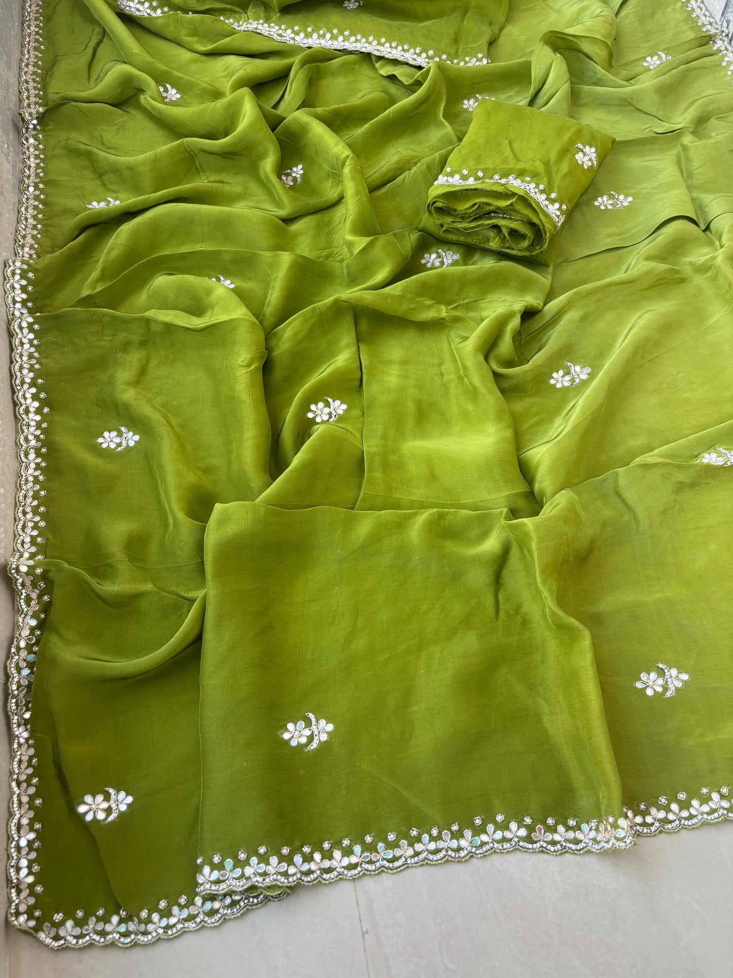 Pure Silk Designer Beautiful Bangali Hand Work Saree.