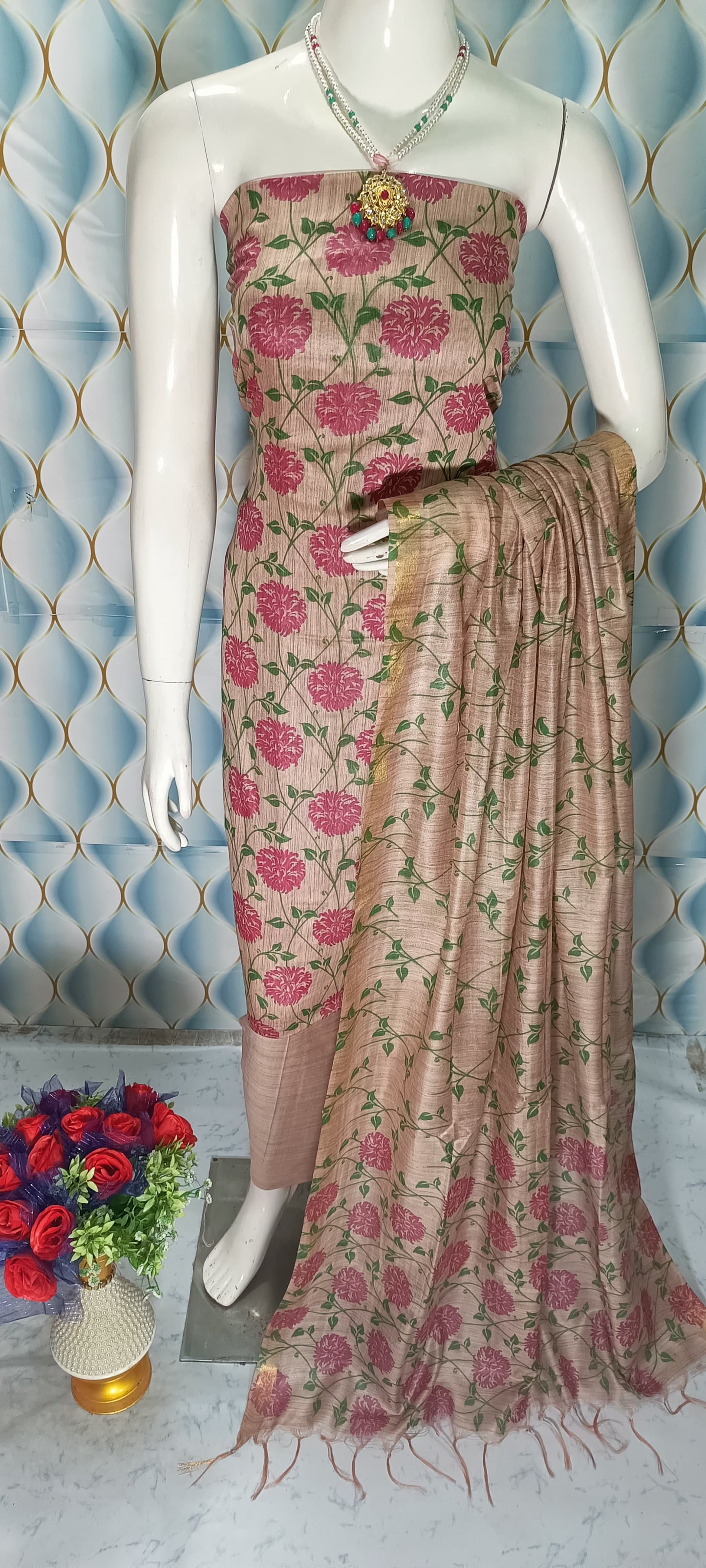 Bhagalpuri Katan Printed Unstitched Suits