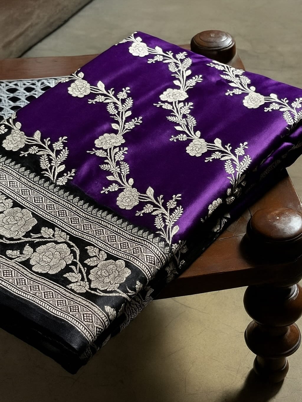 Banarasi Mashru Silk Resham zari Work Saree.