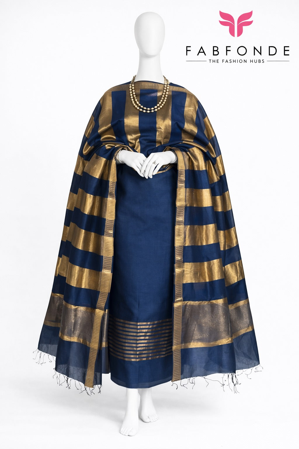 Pure Maheswari Silk Cotton Handwoven Unstitch Suit.