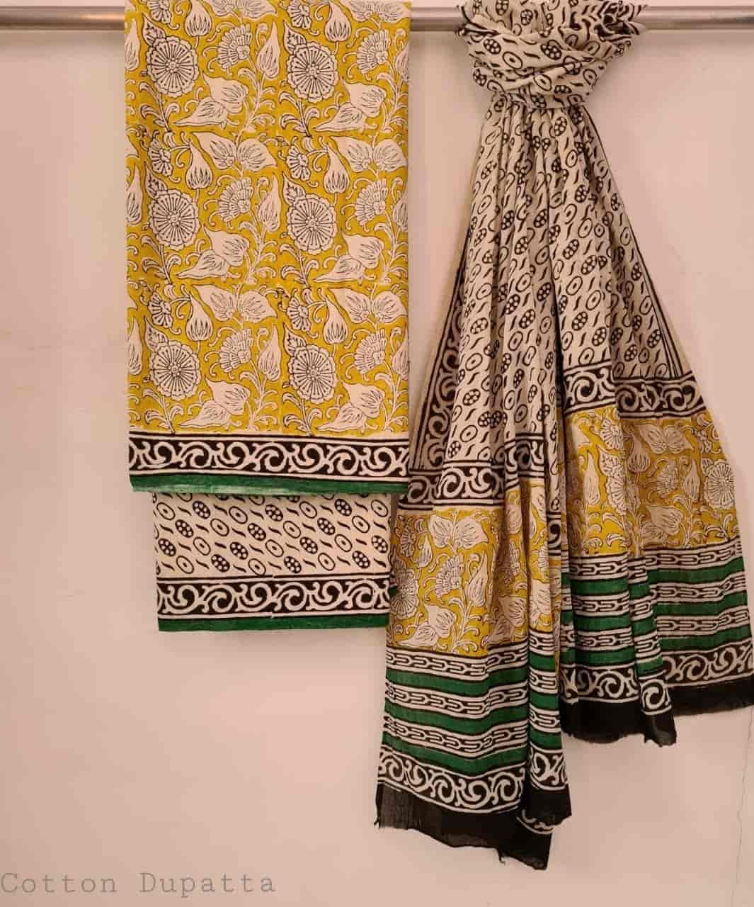 Pure Cotton Hand Block Printed Unstitched Suits.