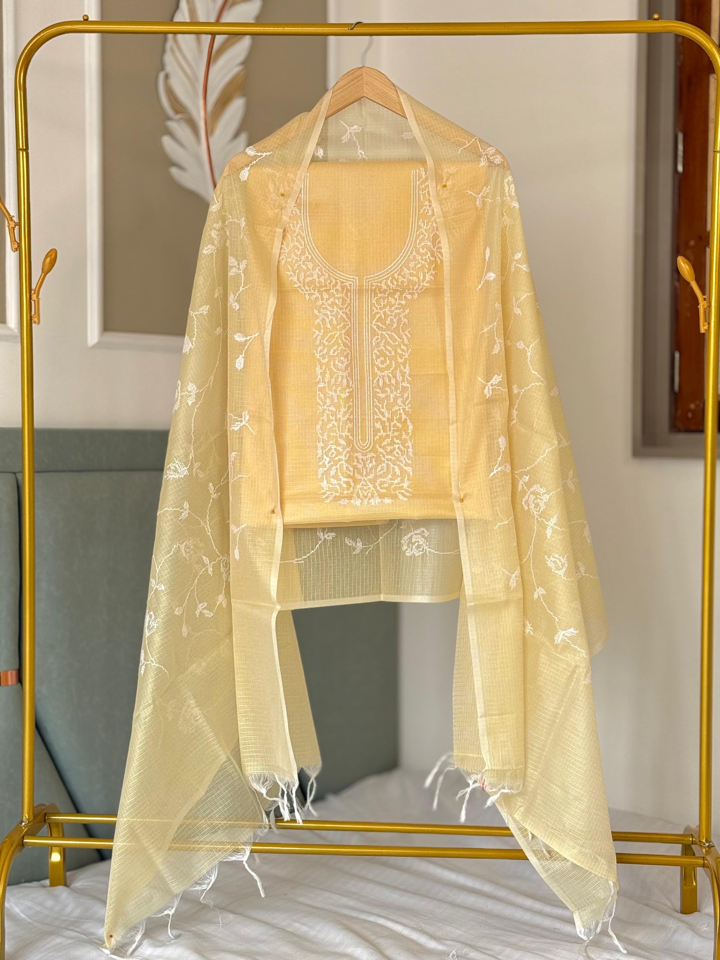 Banarasi Kota Doriya Embroidery Work Unstitched Suit