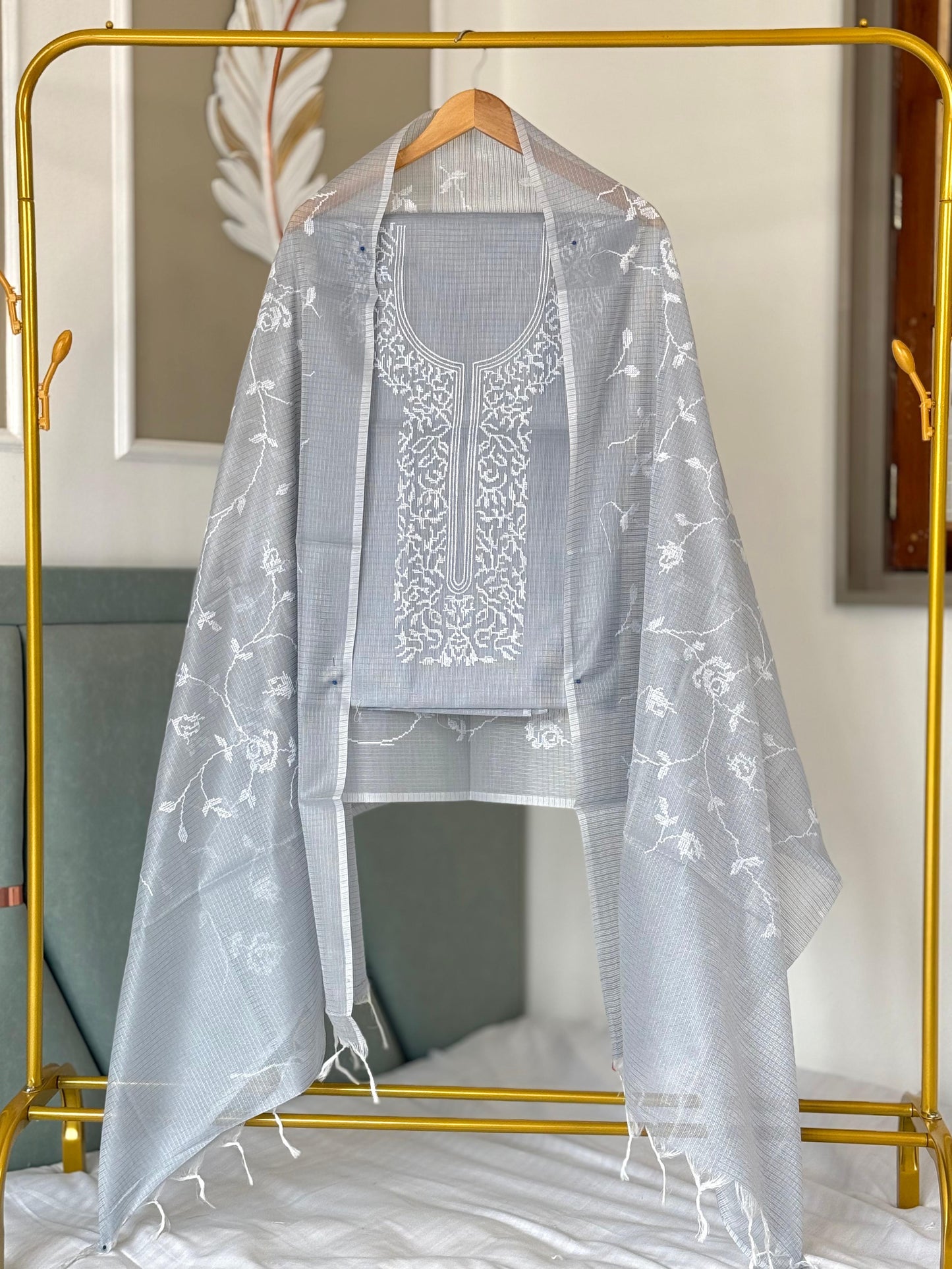 Banarasi Kota Doriya Embroidery Work Unstitched Suit