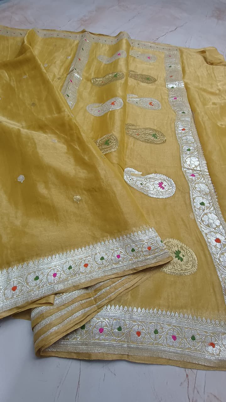 Pure Banarasi Handloom Tissue Silk Saree.