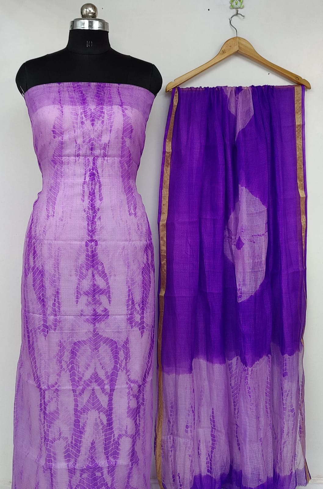 Pure Kota Doriya Silk Unstitched suit.