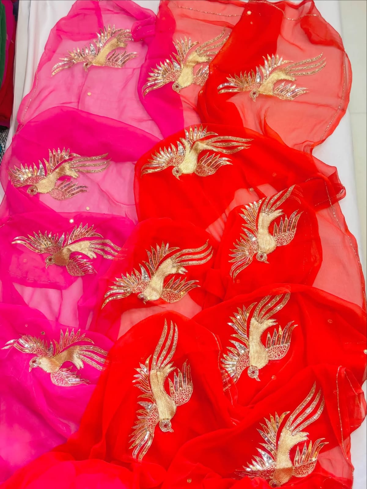 PURE CHIFFON SAREE EMBELLISHED WITH ZARDOZI WORK