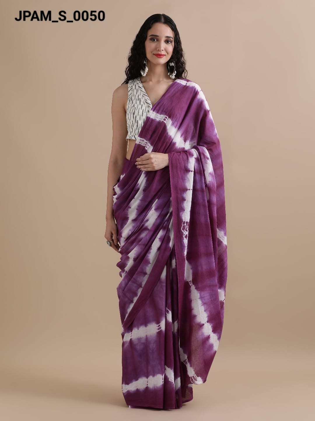 Pure Mulmul Cotton Hand Block Printed Saree With Running Blouse