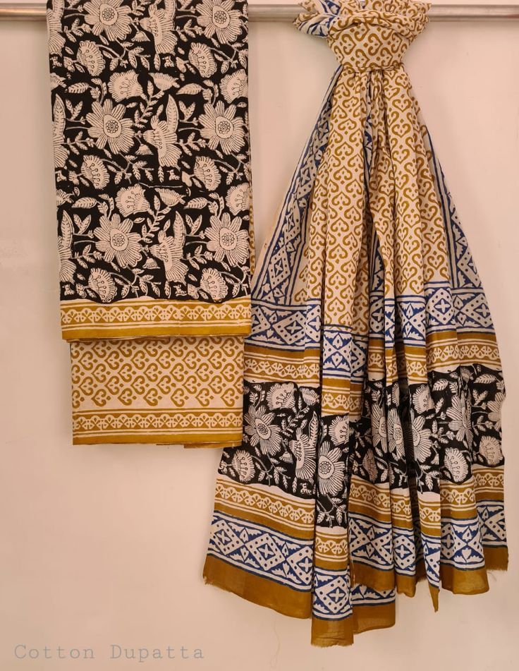Pure Cotton Hand Block Printed Unstitched Suits.