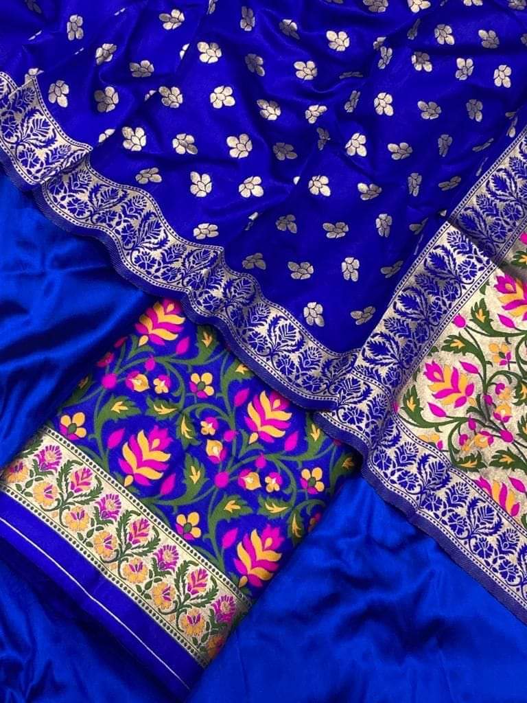Beautiful Banarasi Silk Zari Work Unstitched Suit