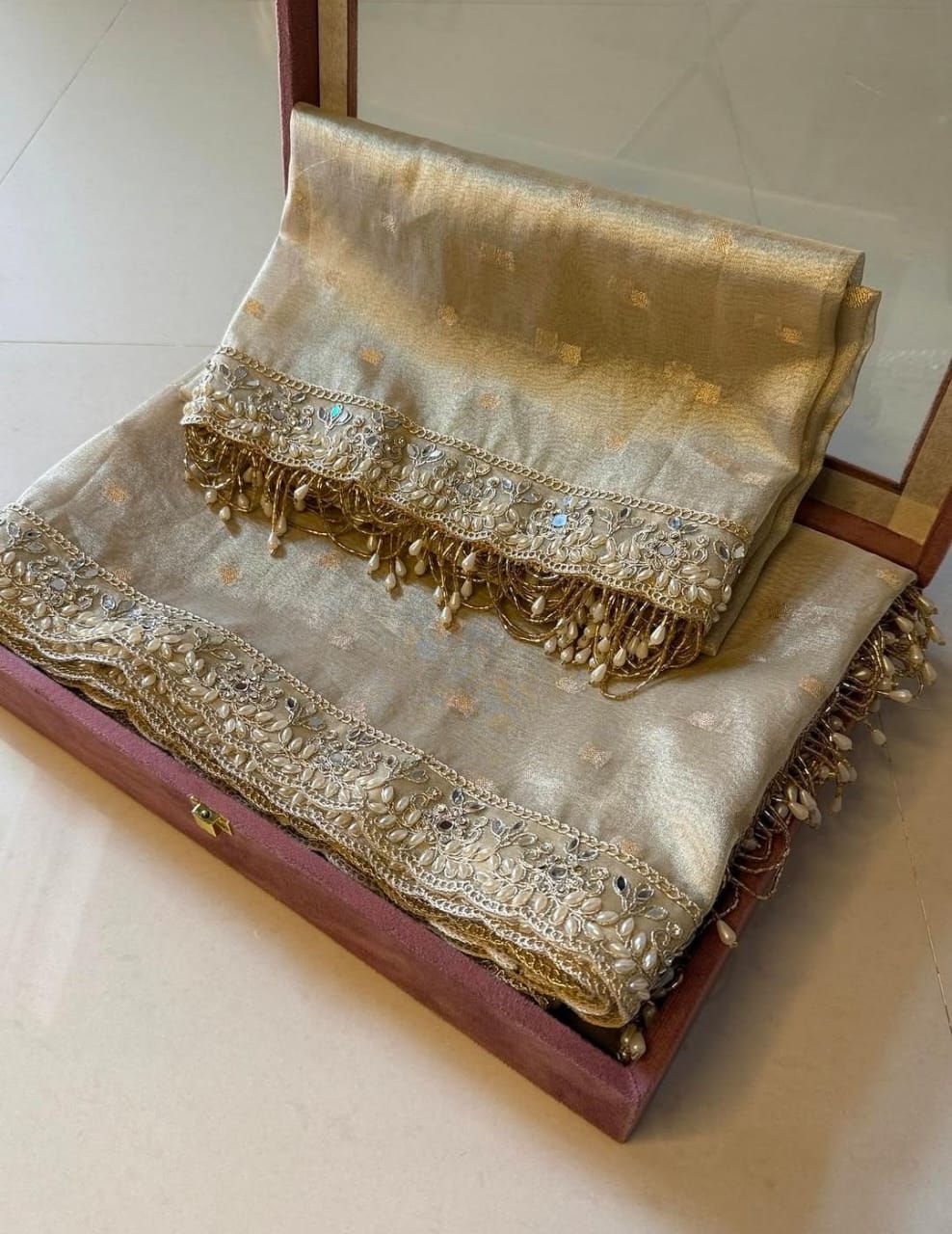 Banarasi Tissue lace Work Soft Silk Saree