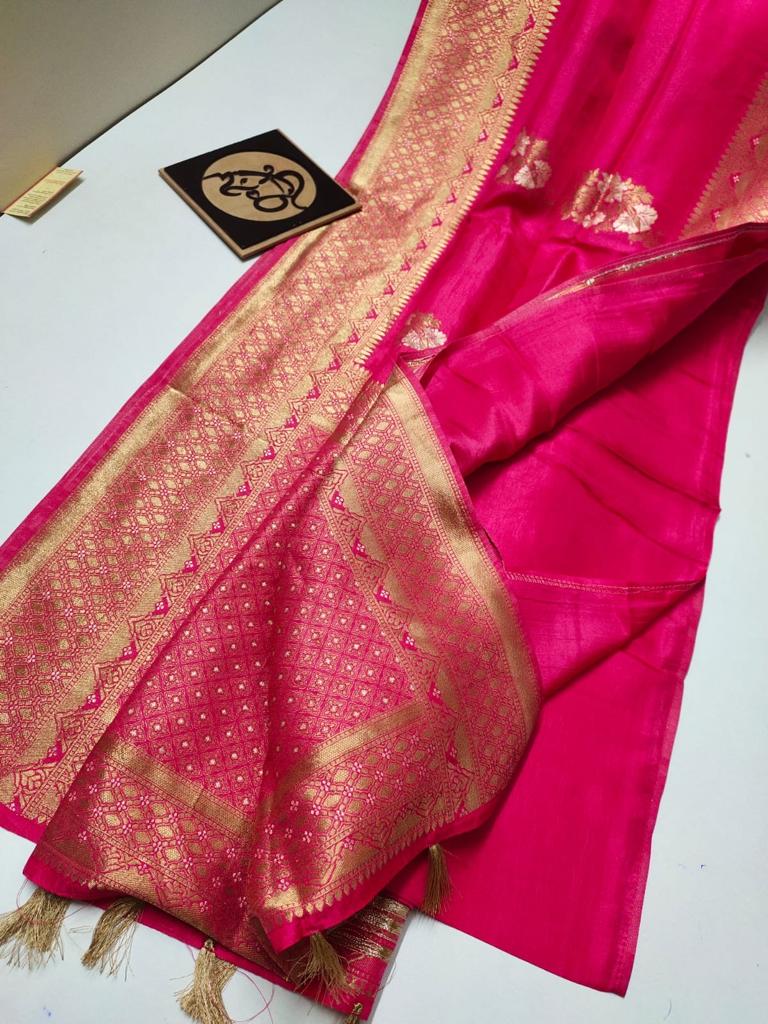 Banarasi Semi Georgette Very soft silk saree Designer Rich pallu
