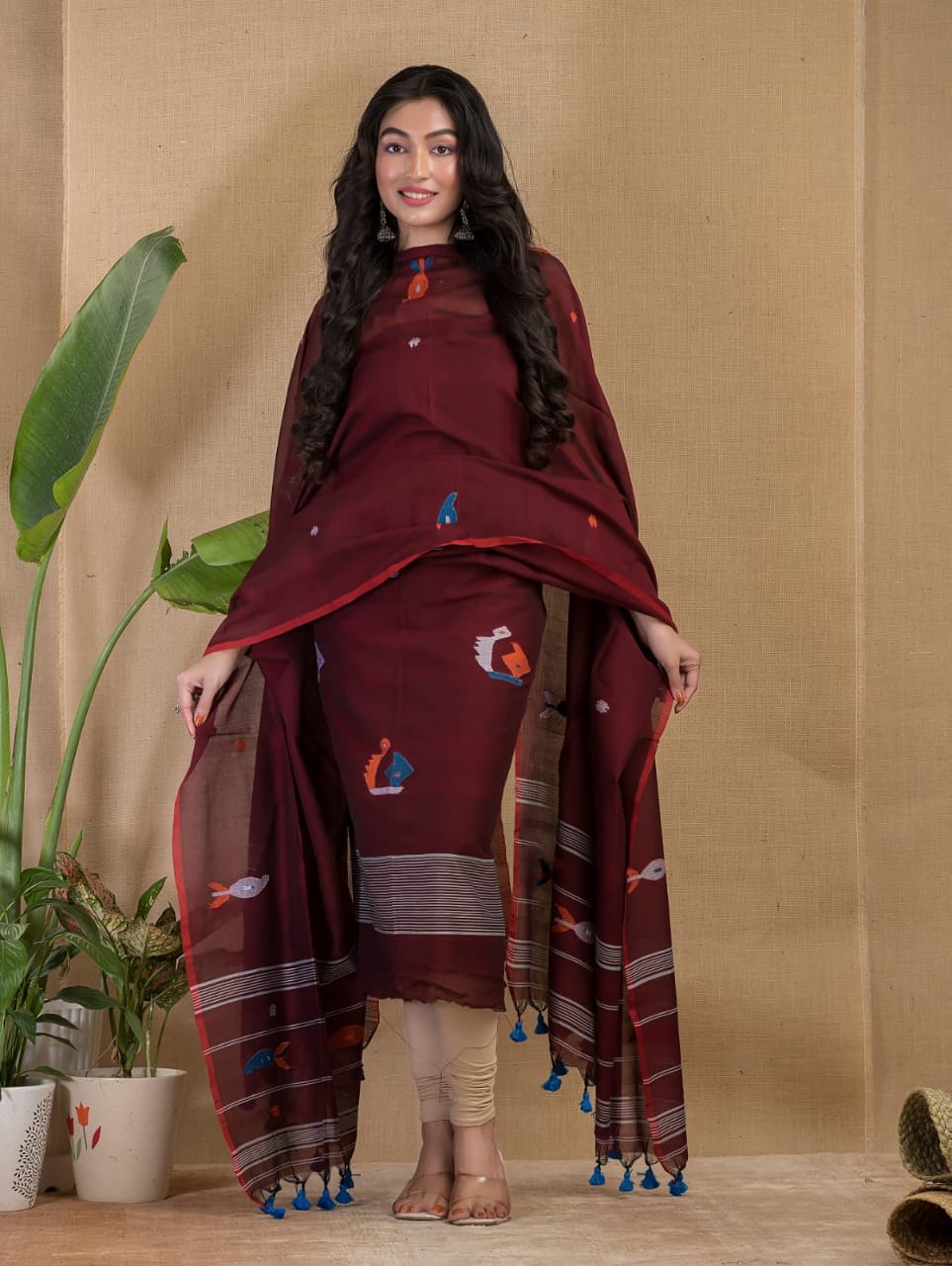 Pure Jamdani Unstitch Suit.