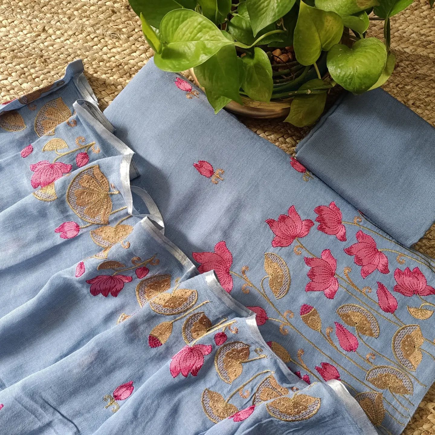 Bhagalpuri Khaddi Cotton Unstitched Suits.