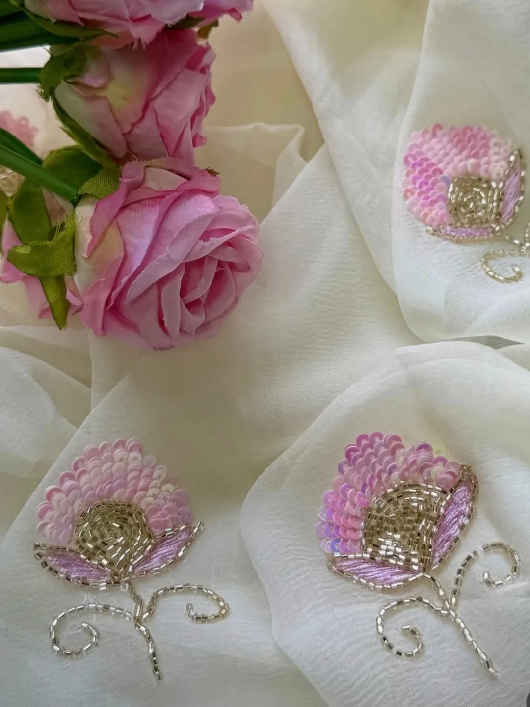 Pure Diamond Chiffon Saree.