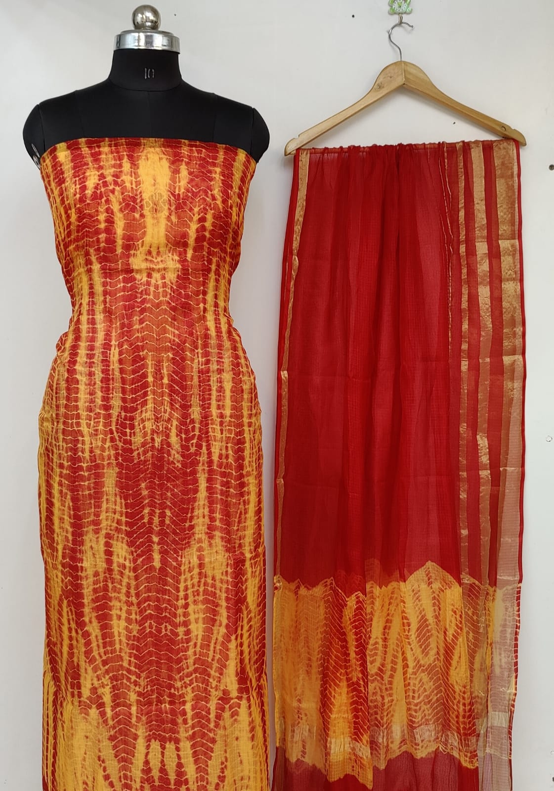 Pure Kota Doriya Silk Unstitched suit.