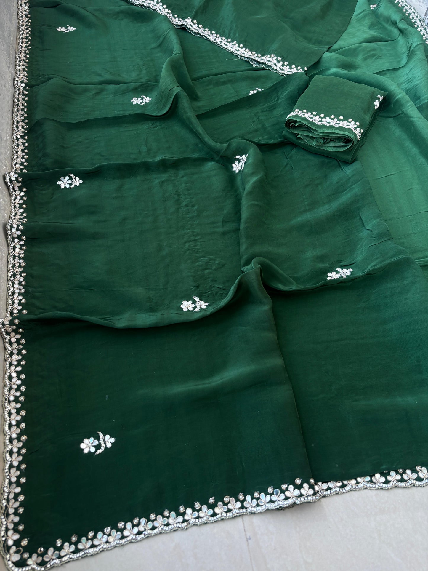 Pure Silk Designer Beautiful Bangali Hand Work Saree.