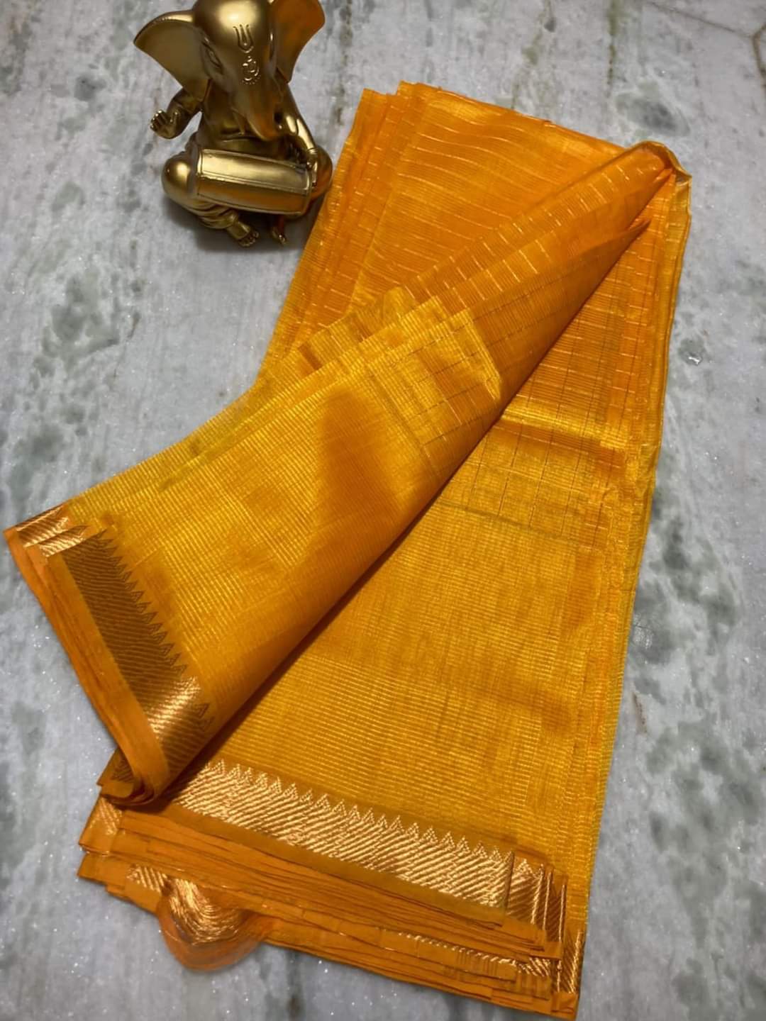 Pure Cotton Silk Mangalagiri Saree With Running Blouse .