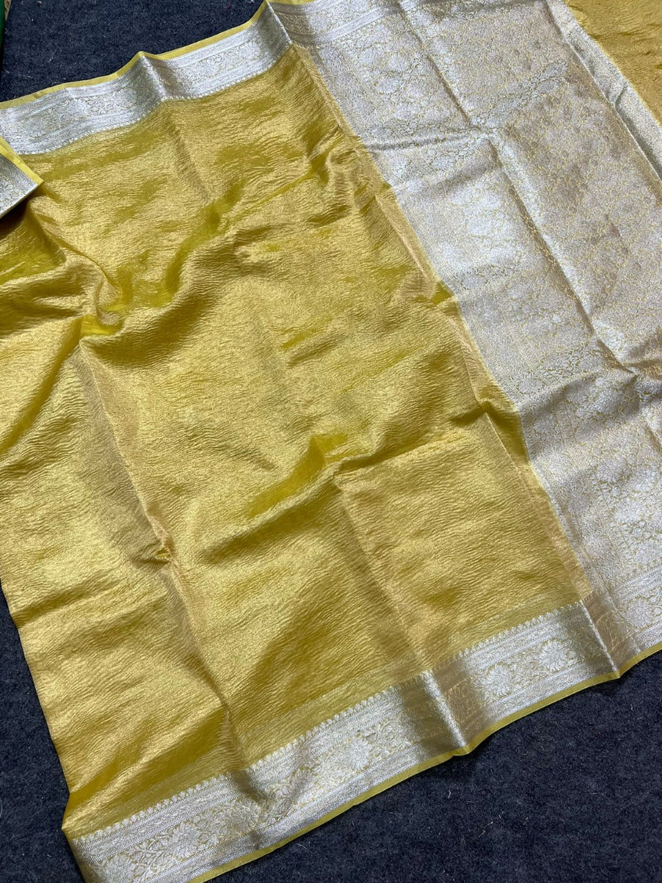 Banarasi Crushed Tissue Soft Silk Saree.