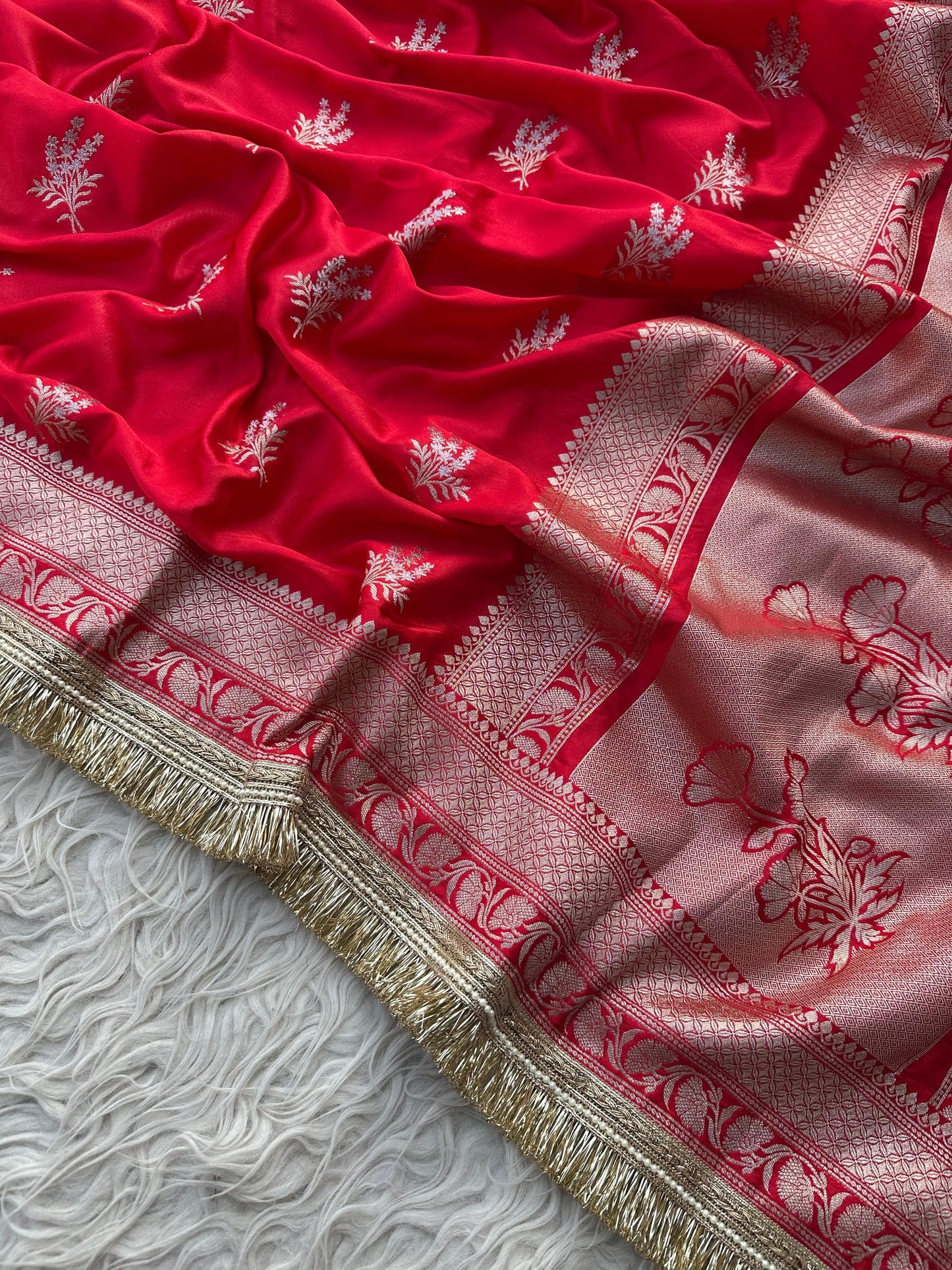 Banarasi Mashru Silk Resham zari minakari Work Saree