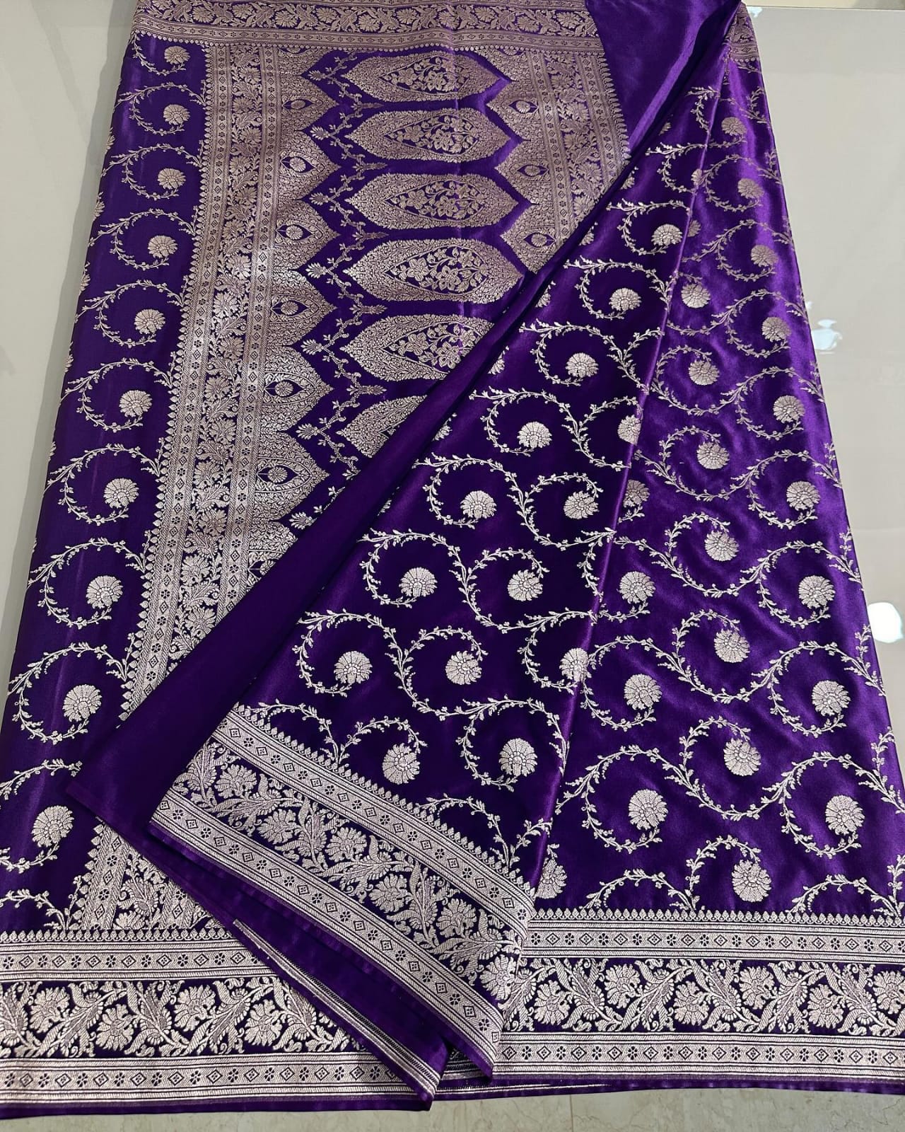 Banarasi Mashru Silk Saree With Zari work