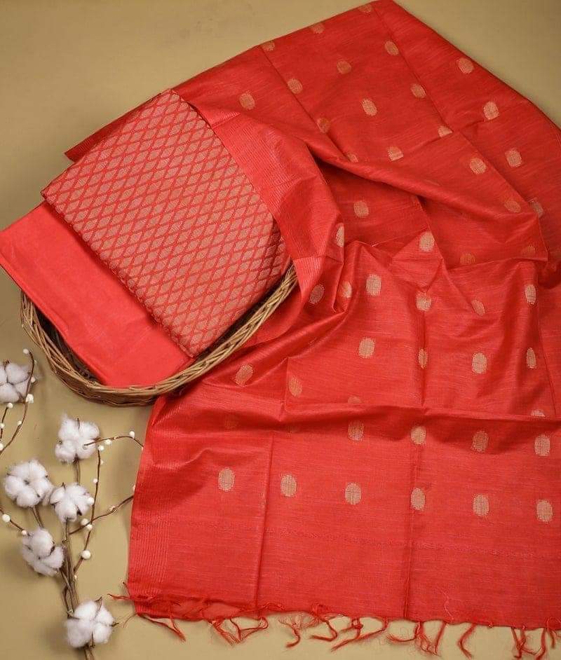 Bhagalpuri Self weaving Katan Unstitched Suits