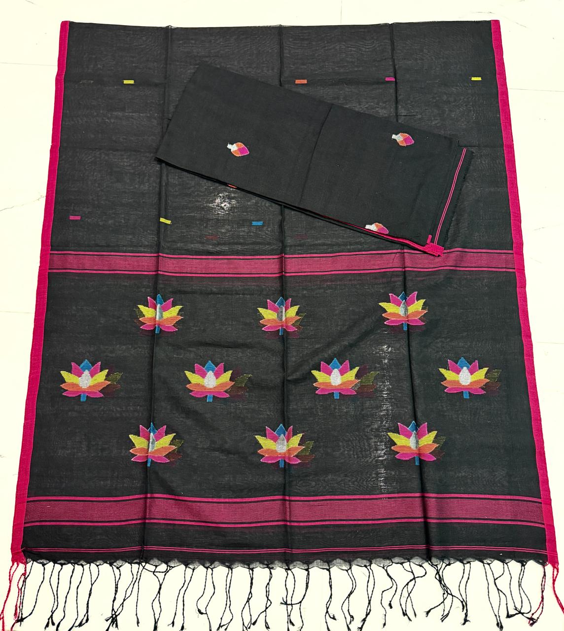 Pure Cotton Jamdani Unstitch Suit.