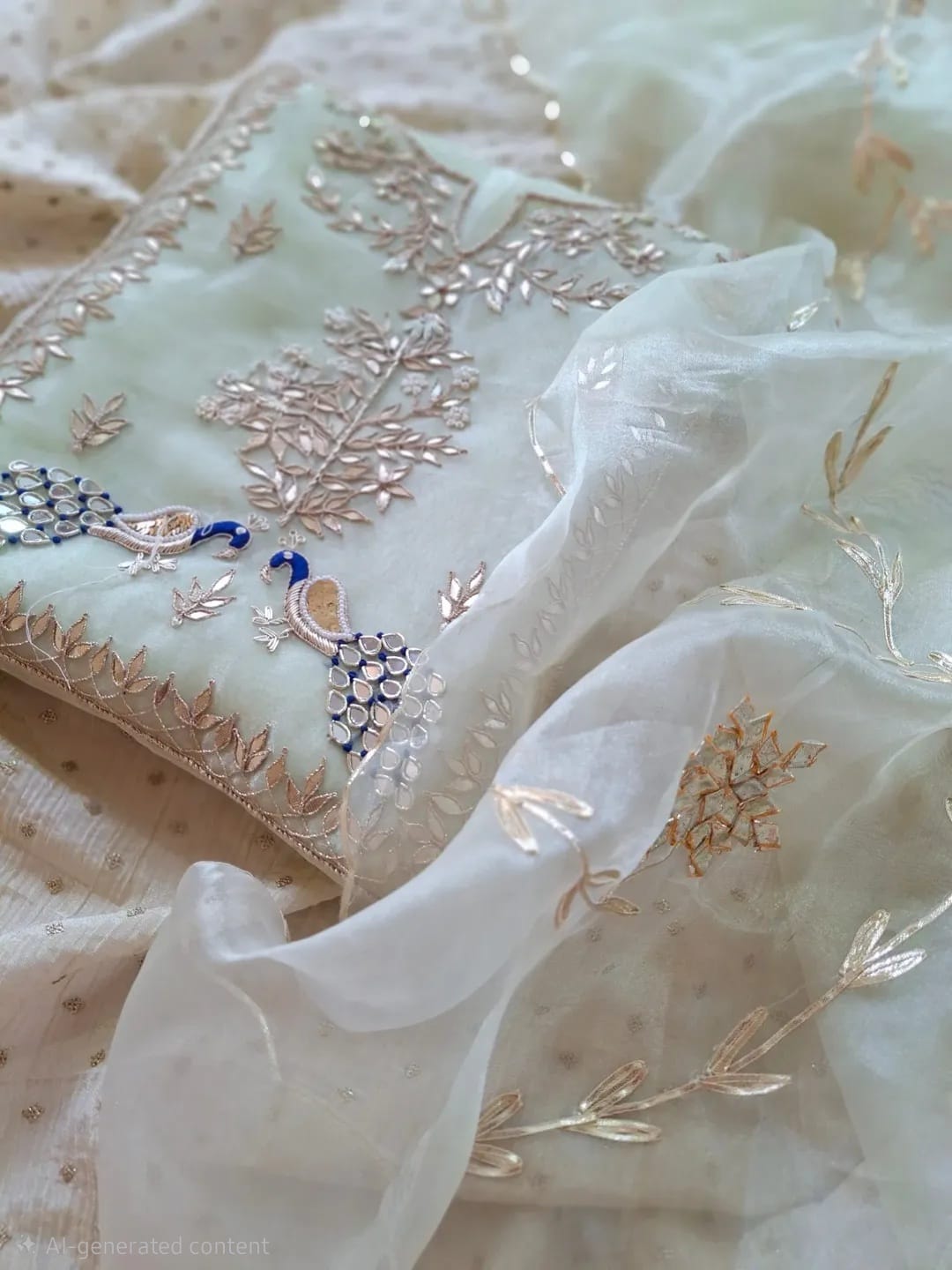 Pure Organza Hand Work Unstitched Suit.