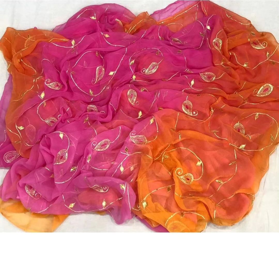 Pure Diamond Chiffon Handwork Saree