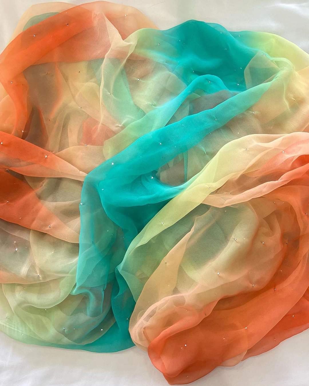 Pure Diamond Chiffon Handwork Saree