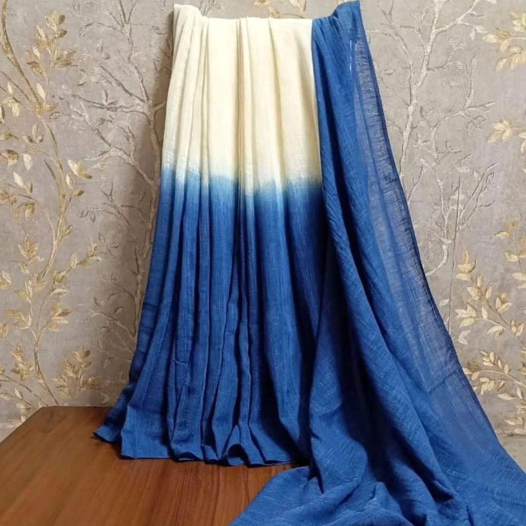 Pure Cotton Linen Saree with Blouse