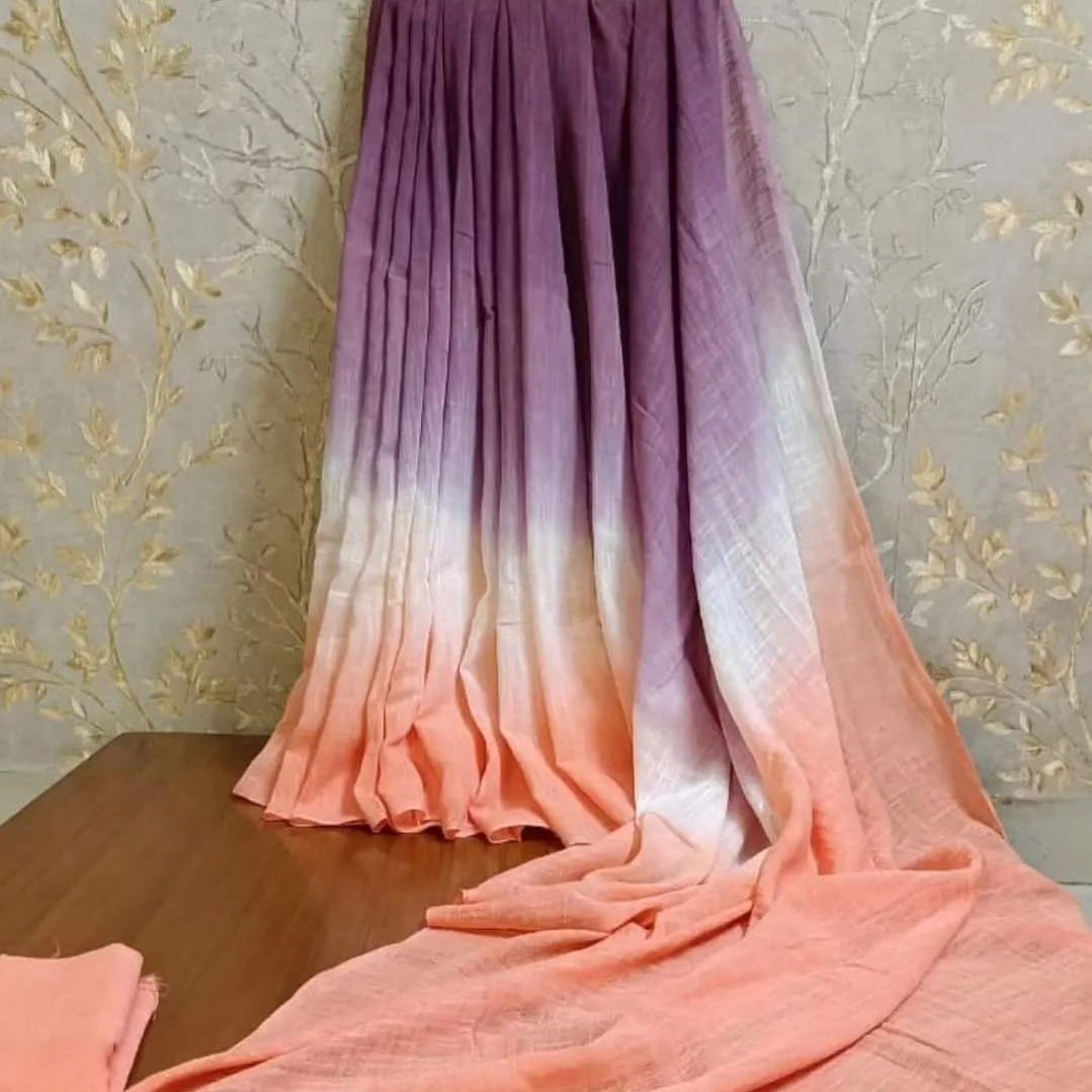 Pure Cotton Linen Saree with Blouse
