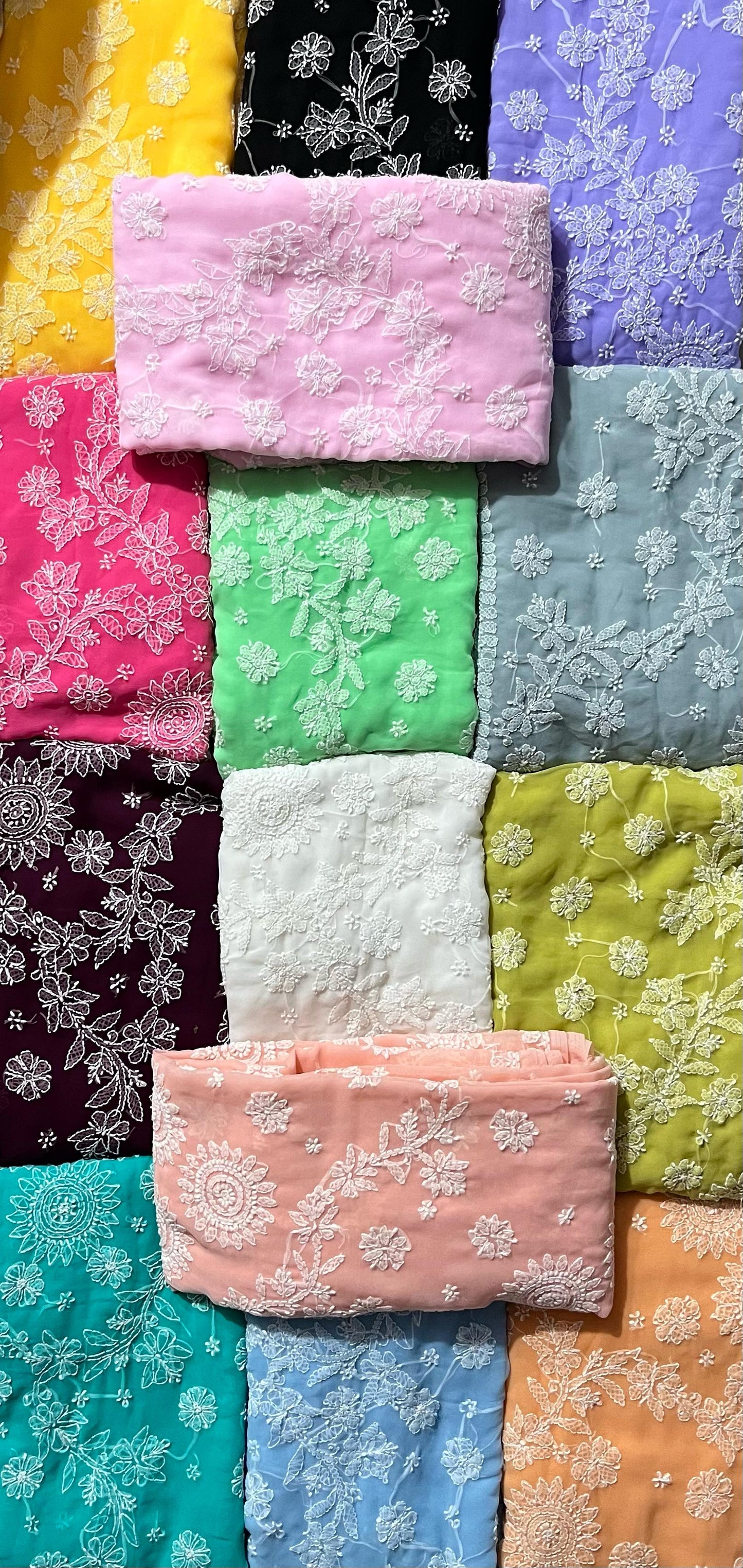 Pure Georgette Chikankari Work Saree.