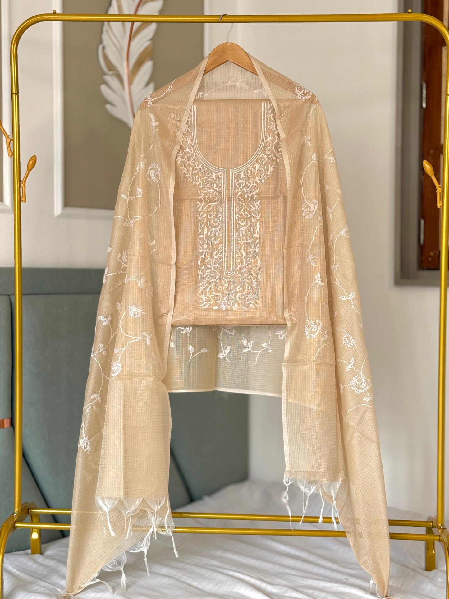 Banarasi Kota Doriya Embroidery Work Unstitched Suit