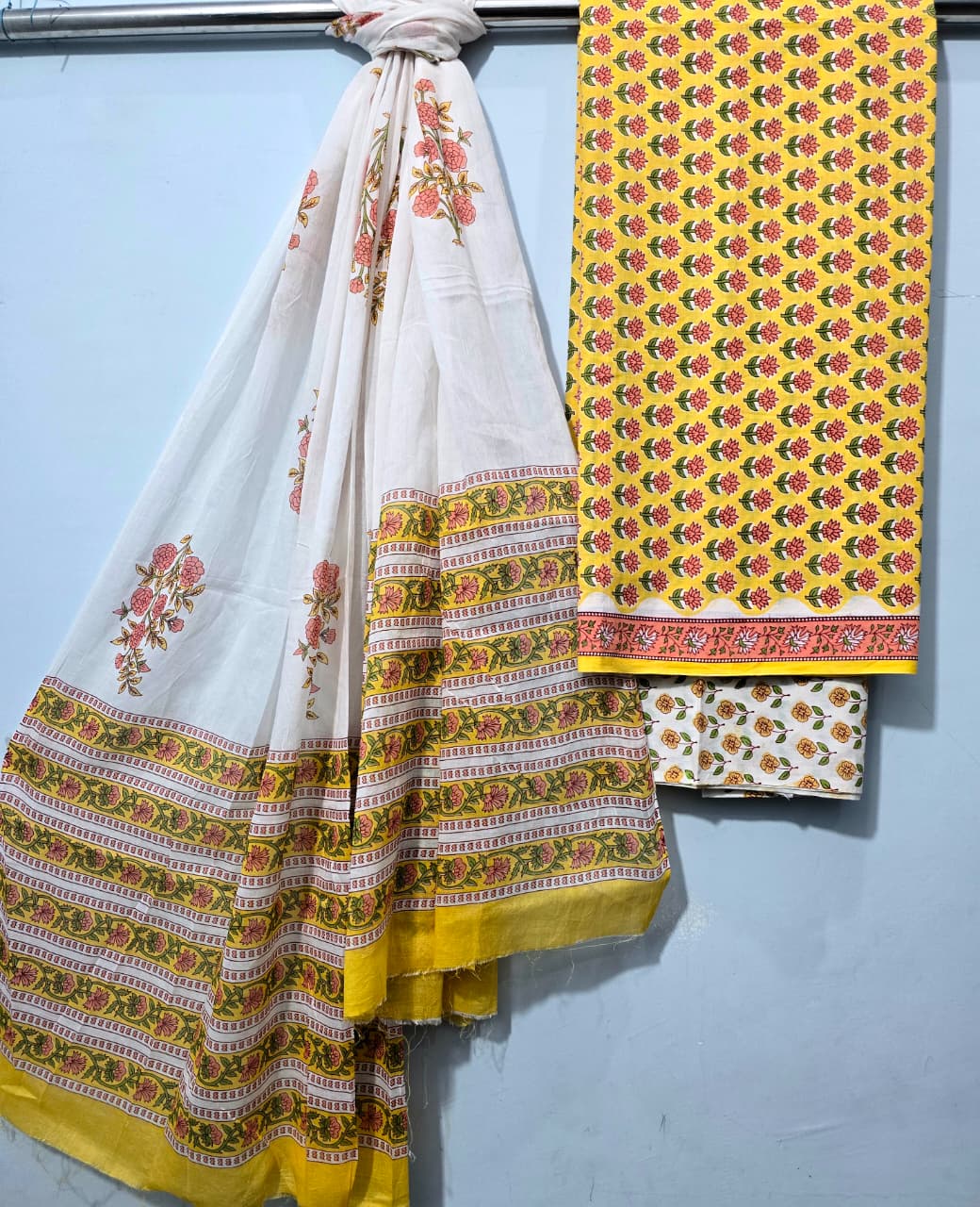 Pure Cotton Hand Block Printed Unstitched Suits.
