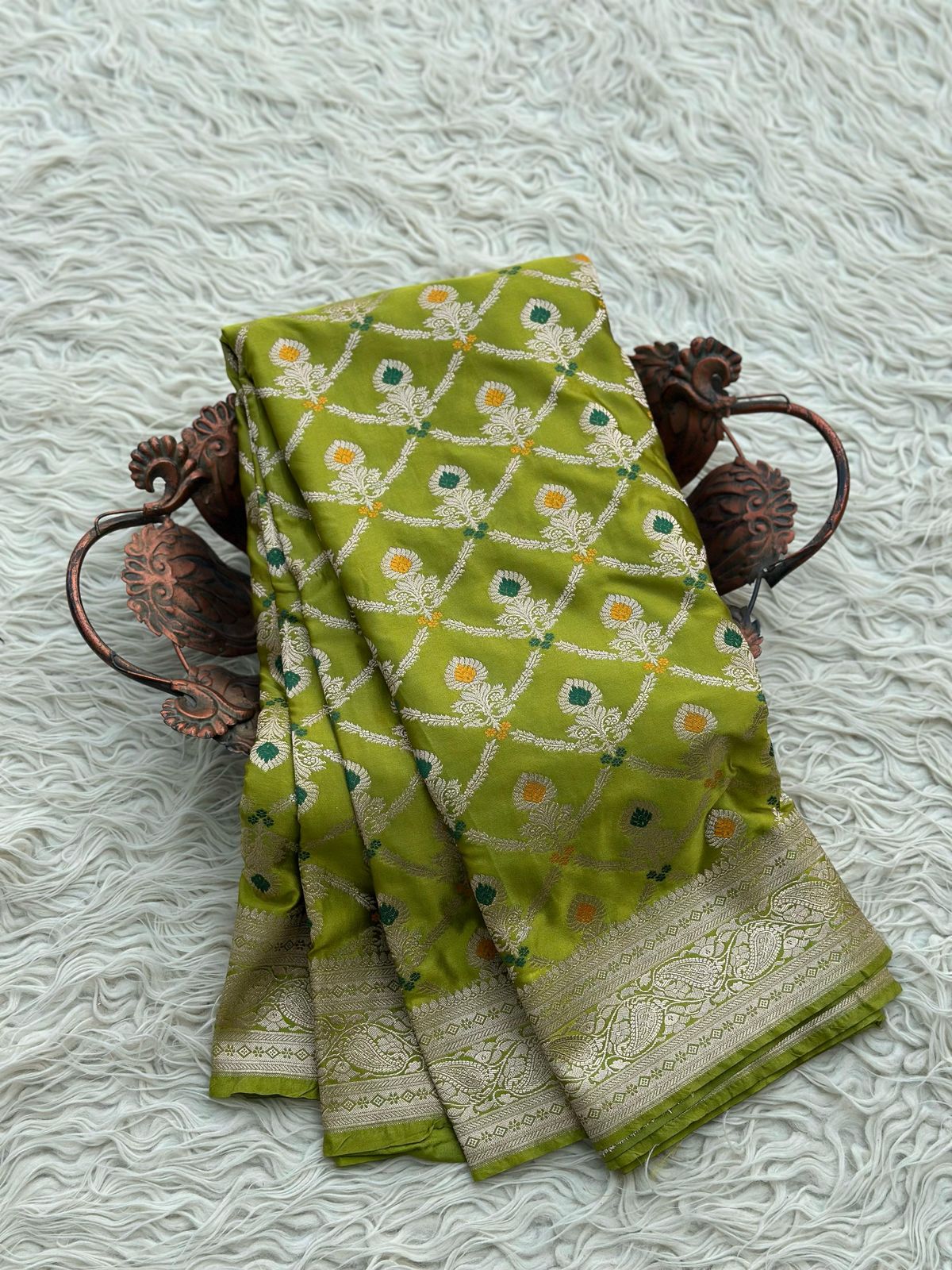 Banarasi Mashru Silk Resham zari Work Saree.