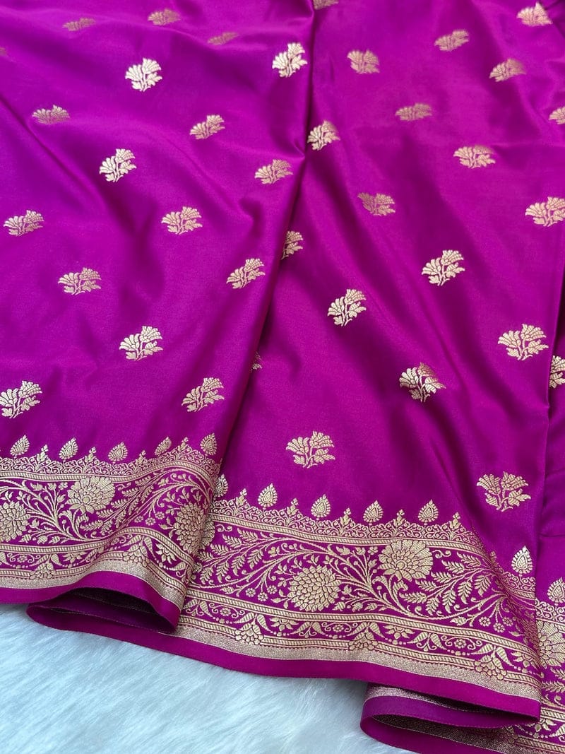 Banarasi Mashru Katan Silk Resham zari Work Saree.