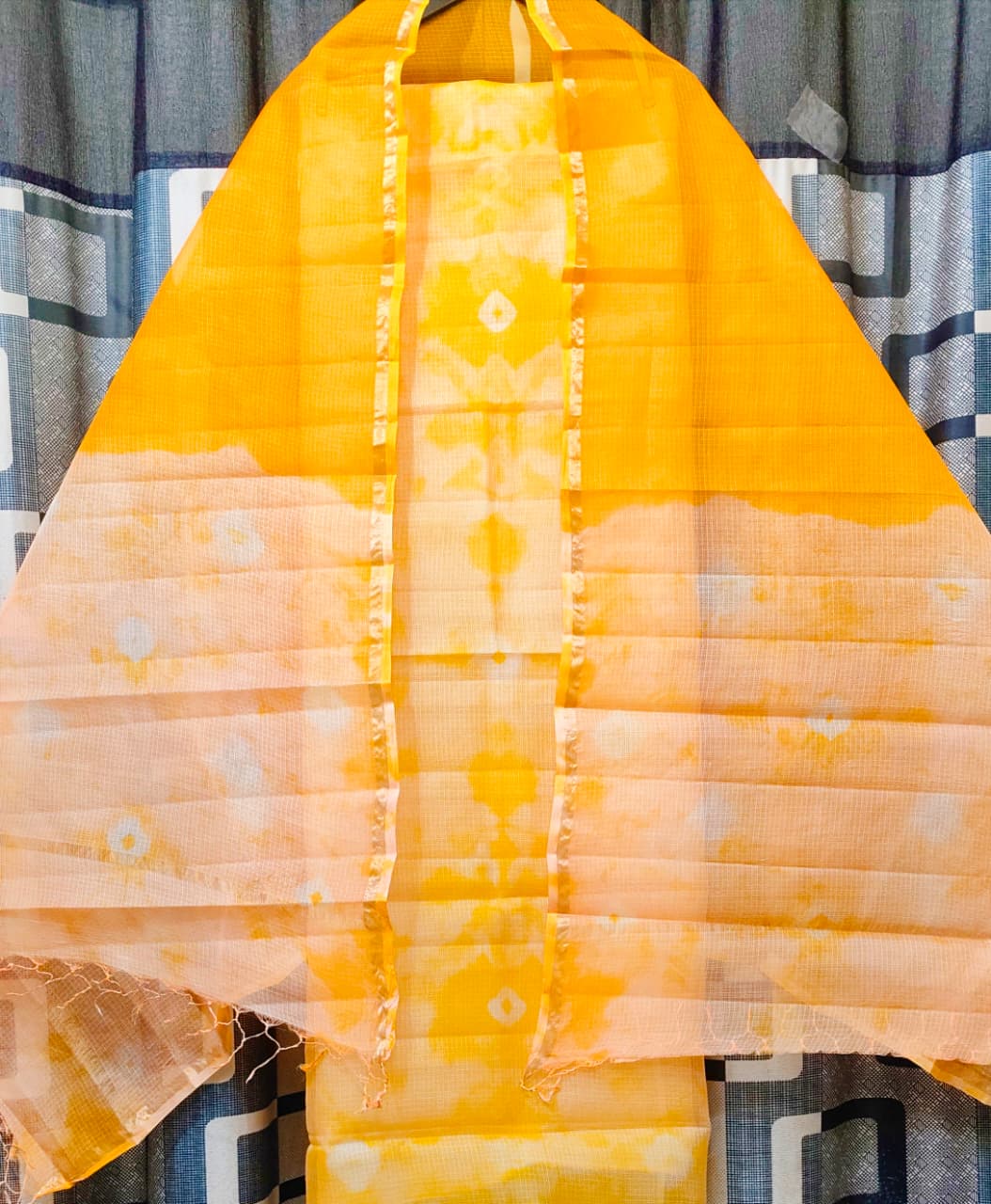 Pure Kota Doriya Silk Unstitched suit.