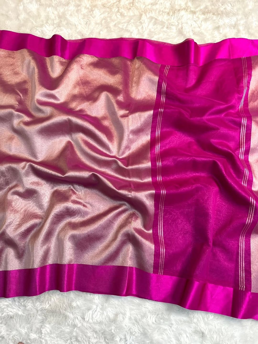 Banarasi Tissue Satin Border Soft Saree.