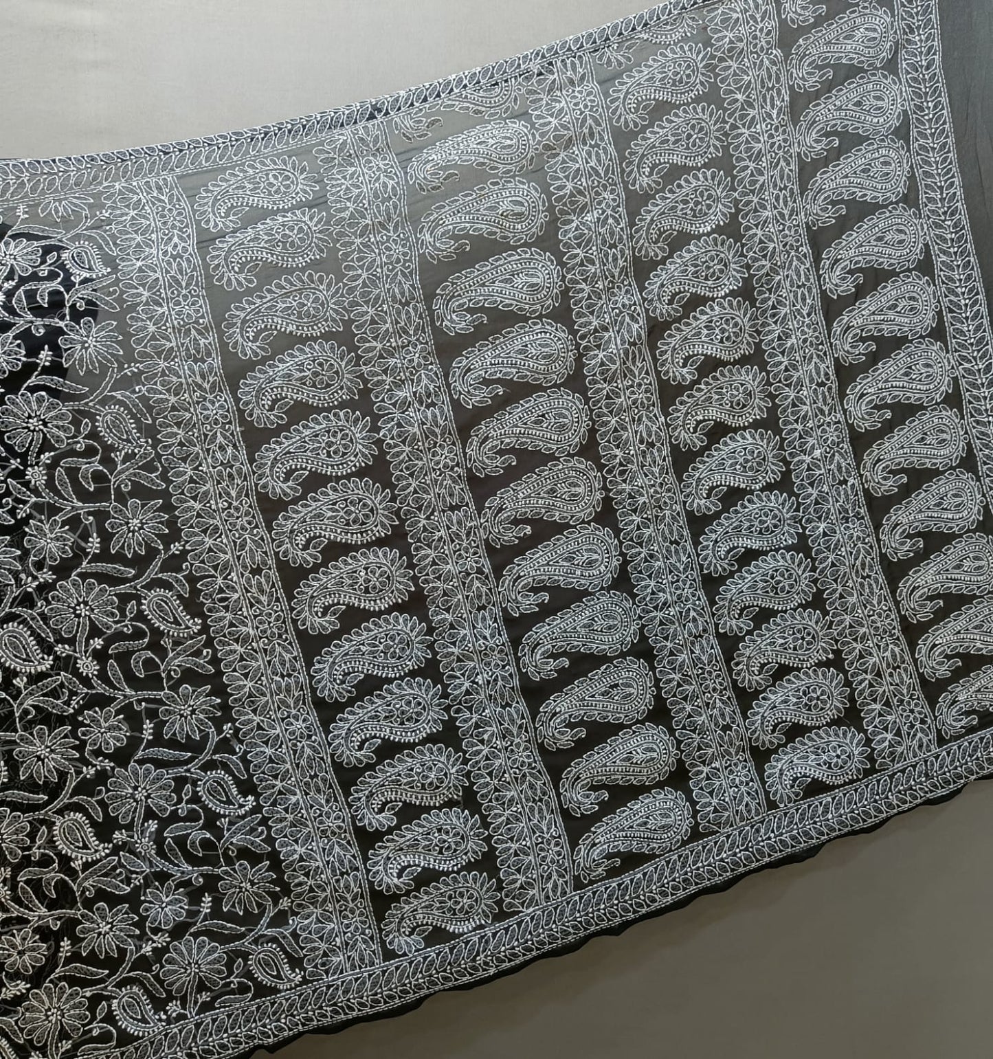 Pure Georgette Chikankari Work Saree.