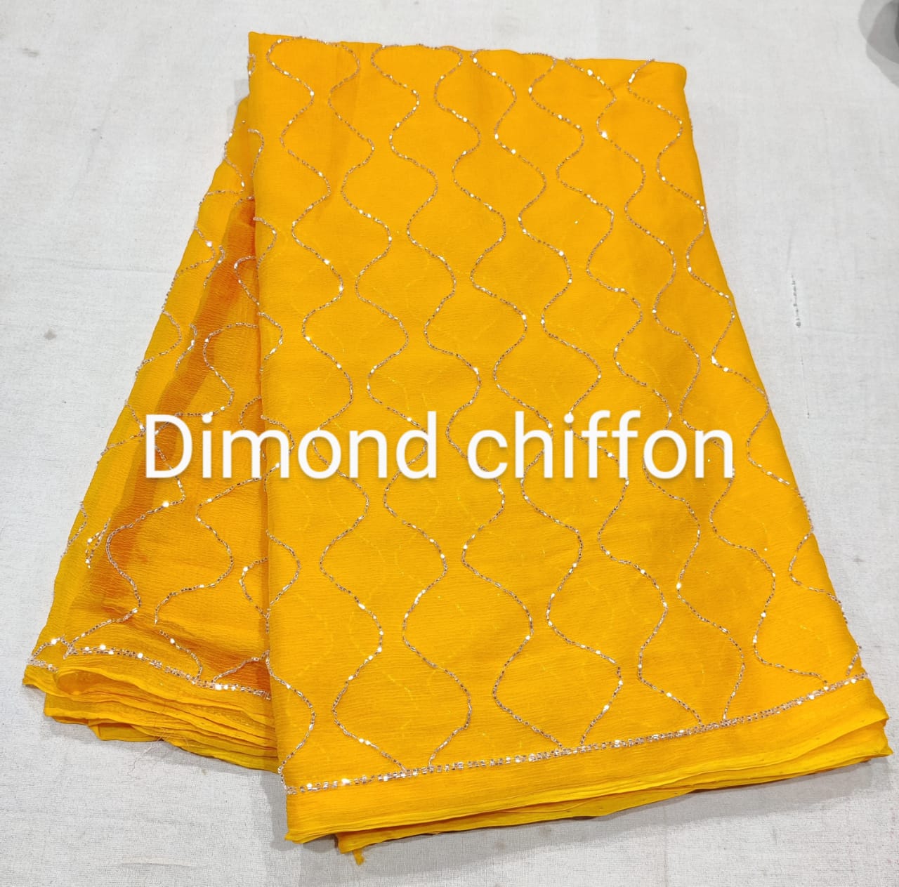 Pure Diamond Chiffon Kadana Jaal Work Saree With Running Blouse