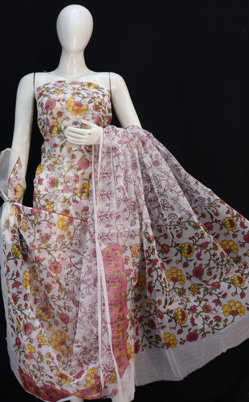 Kota Doriya unstitched suits With Kota Doriya Dupatta (Without Bottom )