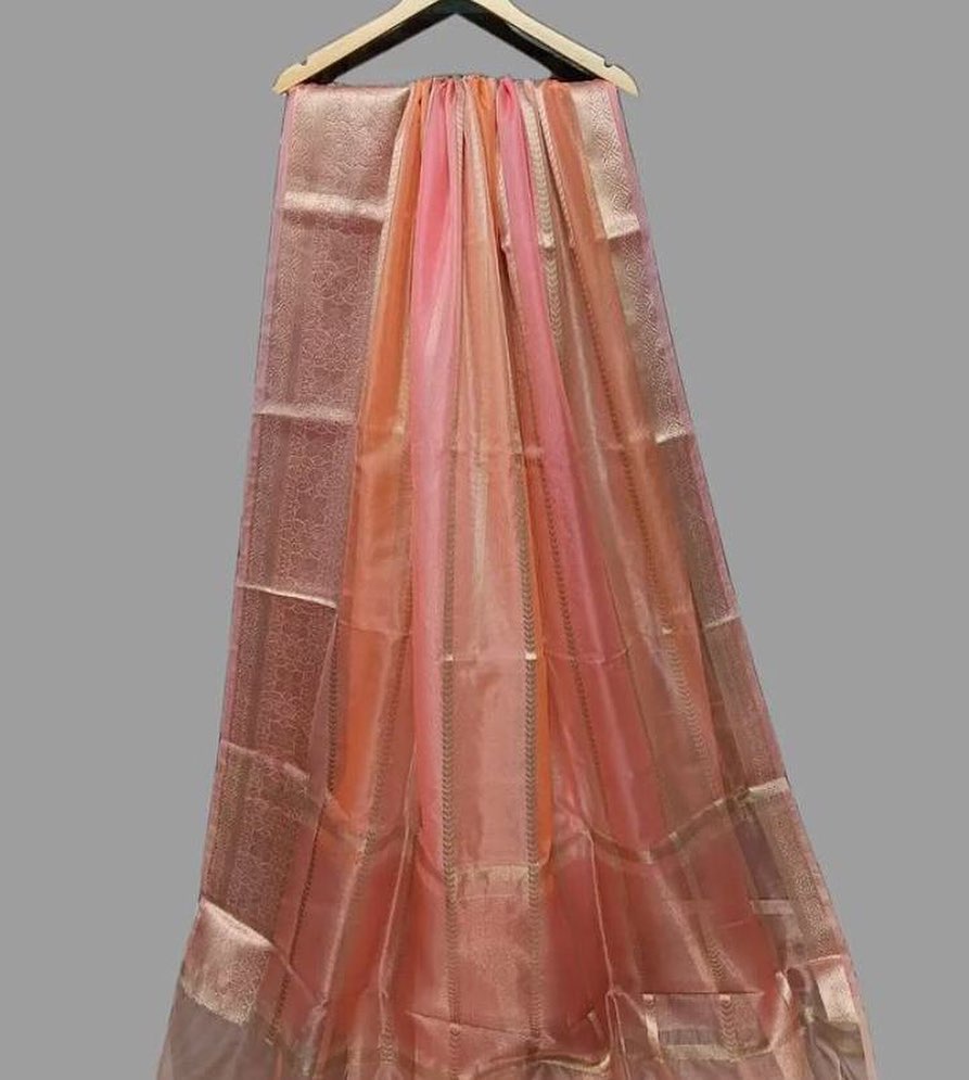 Banarasi Semi Kora Zari lining Weaving Saree