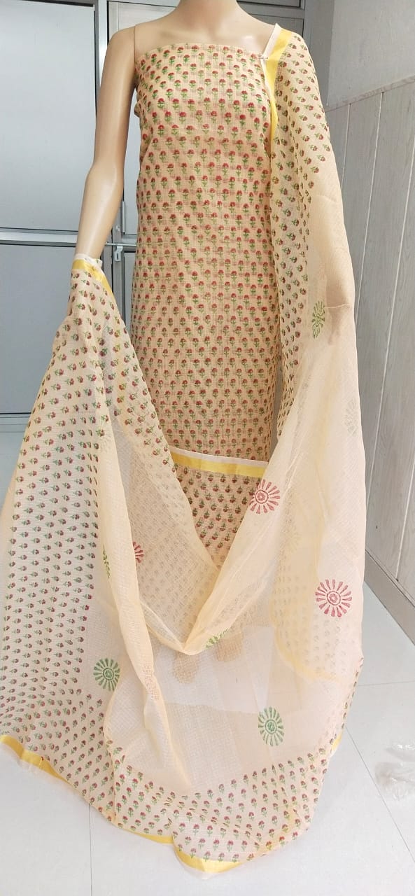 Kota Doriya unstitched suits With Kota Doriya Dupatta (Without Bottom )