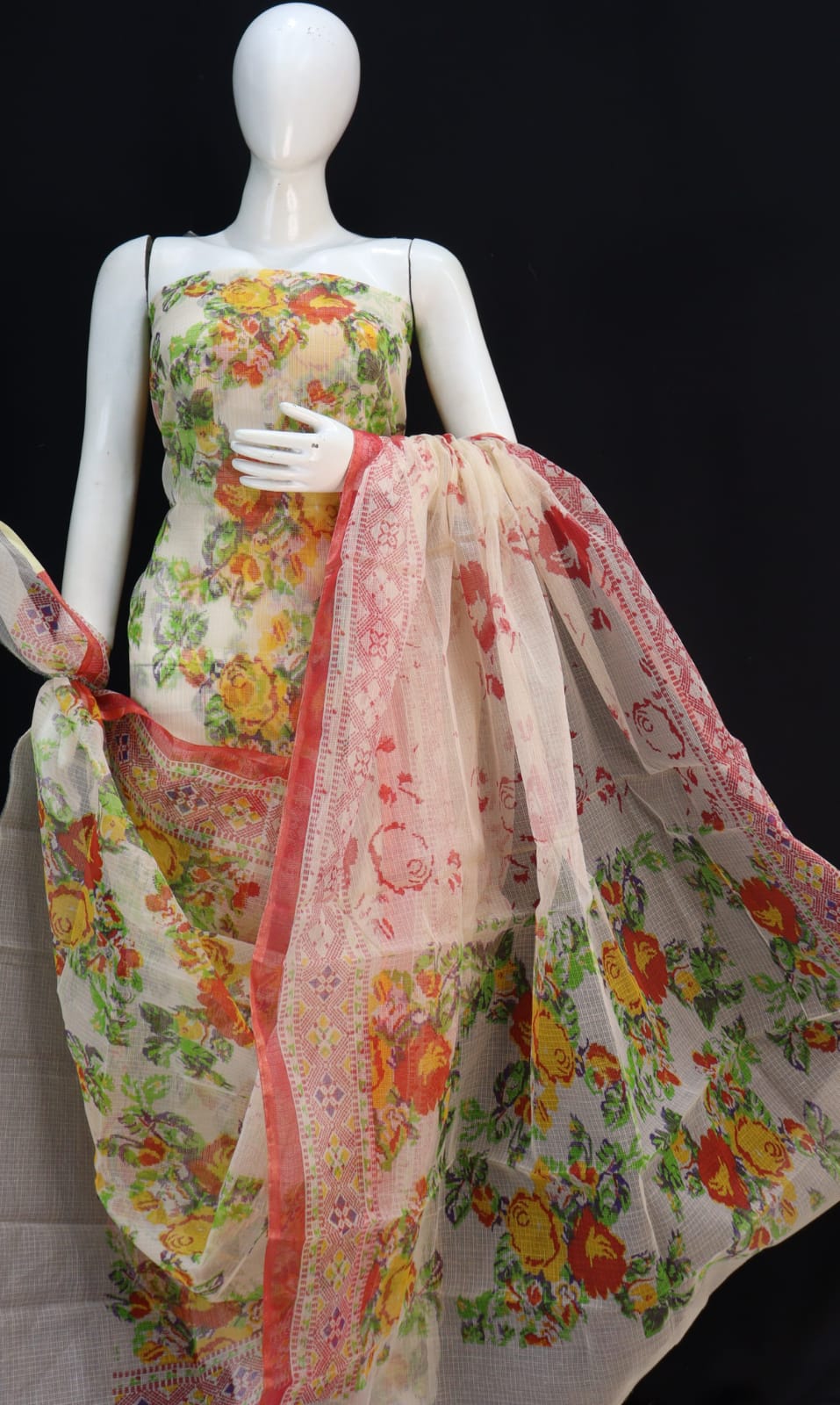 Kota Doriya unstitched suits With Kota Doriya Dupatta (Without Bottom )