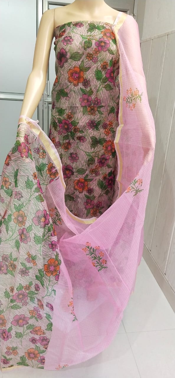 Kota Doriya unstitched suits With Kota Doriya Dupatta (Without Bottom )
