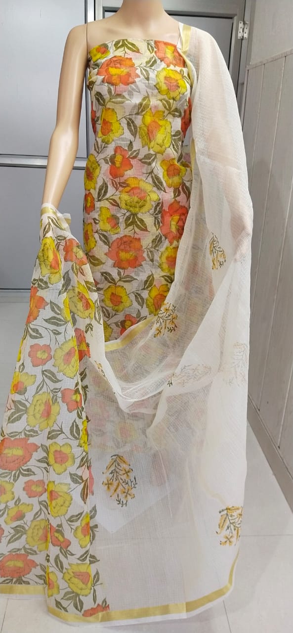 Kota Doriya unstitched suits With Kota Doriya Dupatta (Without Bottom )