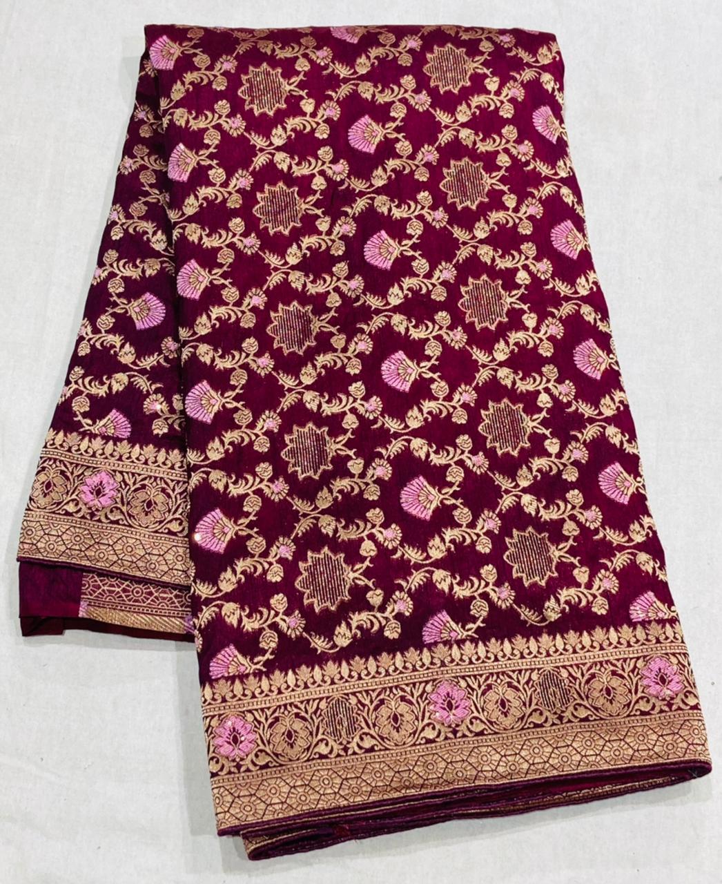 Pure Dola Silk Saree With Banarasi zari Work