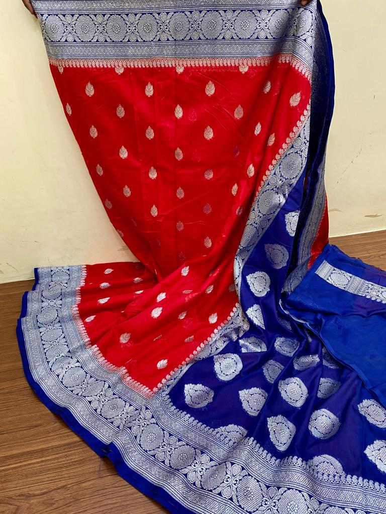 Banarasi Semi Katan khaddi Georgette Soft Silk Saree Designer Rich Pallu