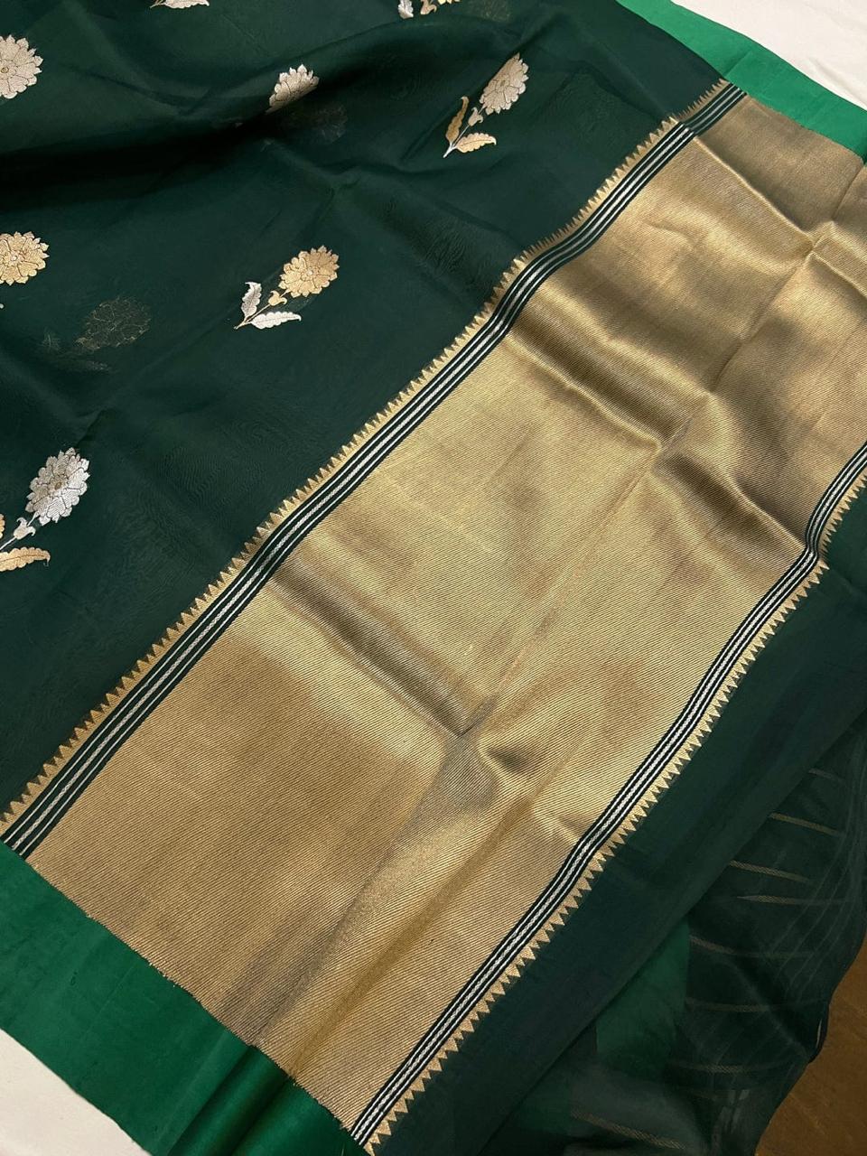 Banarasi Semi Georgette Very soft silk saree Designer Rich pallu