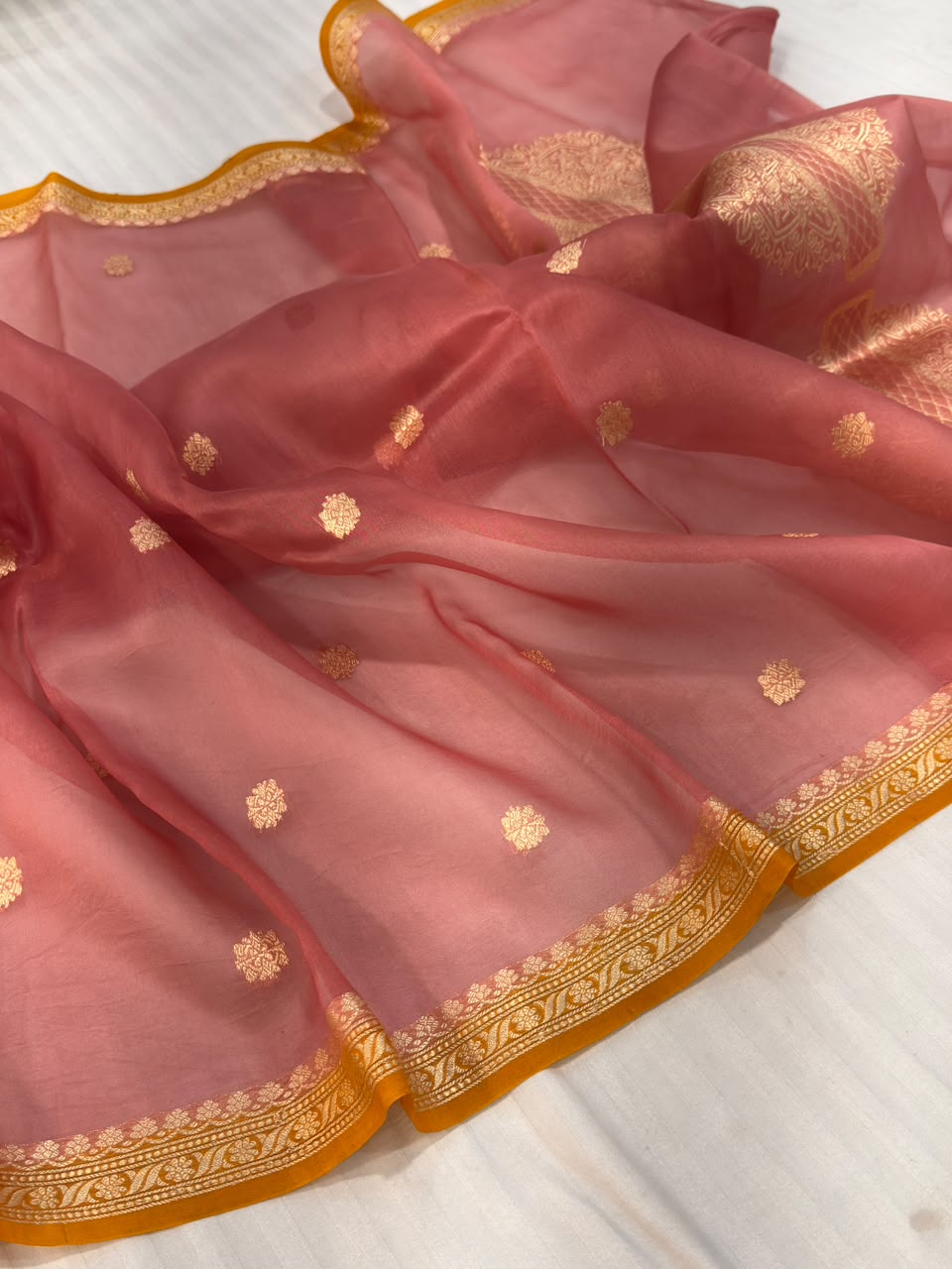 Pure Banarasi Handloom Kora Organza Silk Saree.
